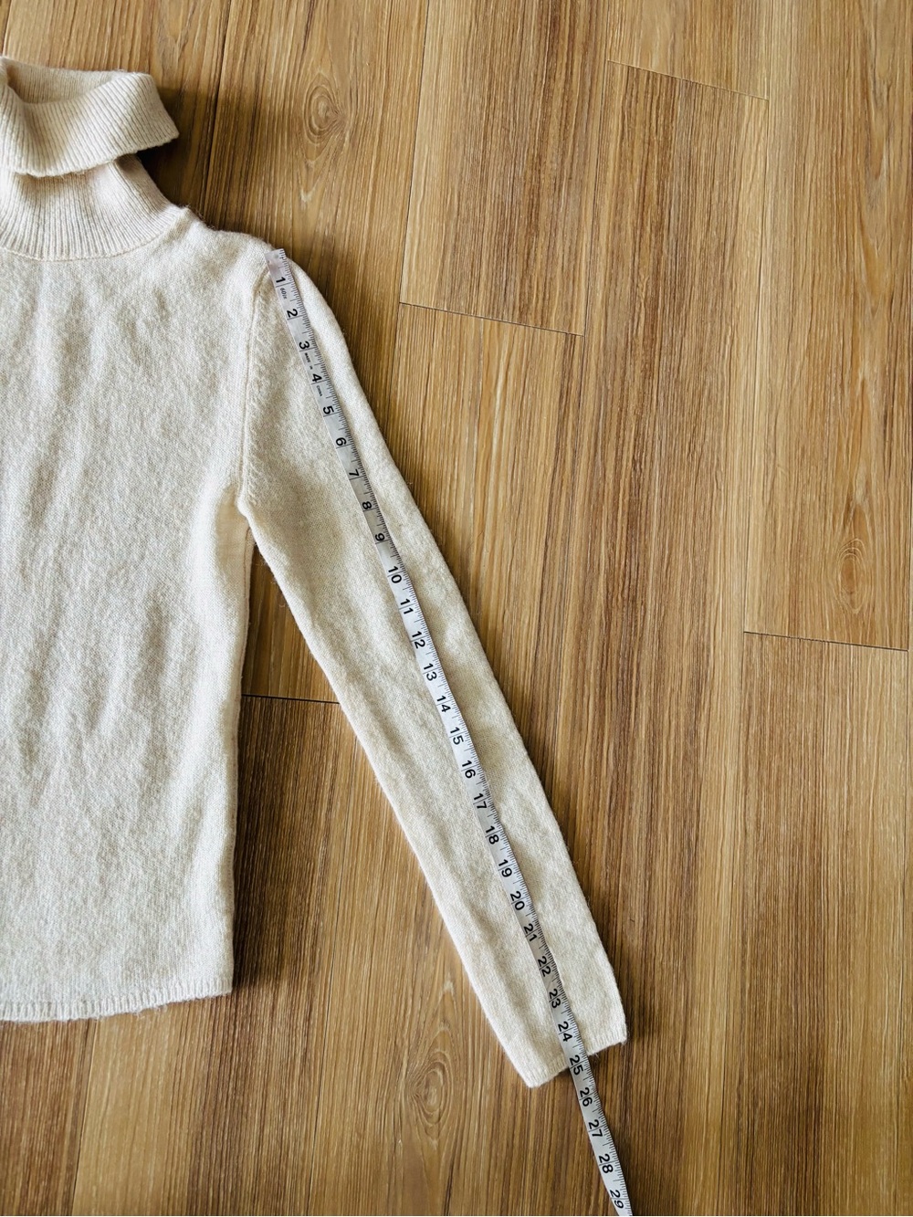 Mango Turtleneck Sweater Cream Wool Blend Womens XS Preppy Minimalist Classic - Picture 5 of 10